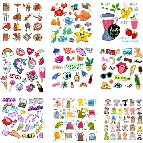 Iron on Transfer for Clothing Patches Thermo-stickers for Children Diy Cute Patch Textile Vinyl Stripes Appliques for Clothes J