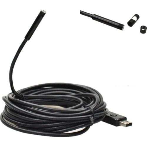 1.3MP 7mm Waterproof IP167 Flexible Tube Industrial USB Endoscope Lighted Car Piping HD Camera Mouth Speculum Digital Microscope