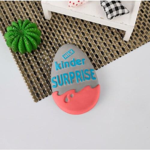 QT0427 PRZY Kinder Surprise Mold Decor 2D Egg Moulds Easter Eggs Soap Silicone Soap Molds Clay Resin Moulds