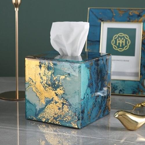 Nordic Luxury Tissue Boxes Creative Simple Modern Organizer Living Room Tissue Boxes Boite A Rangement Home Garden DB60ZJ