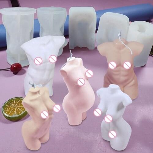 3D large female body shape candle silicone mold plump female torso handmade candle making soap wax mold new