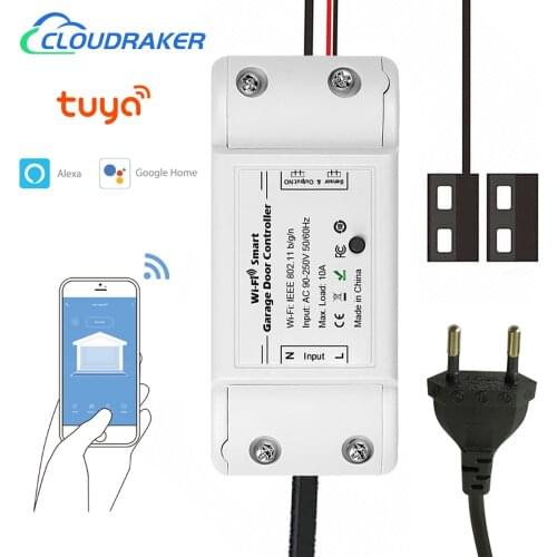 Tuya Smart Garage Door Opener Controller WiFi Switch App Remote Control Timer Works with Alexa Google Home Voice Commands