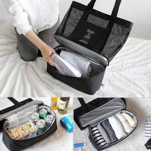 Lunch Bags for Women Large Thermal Insulated Lunch Bag Double Layer Oxford food bag Outdoor Picnic Shoulder Bags
