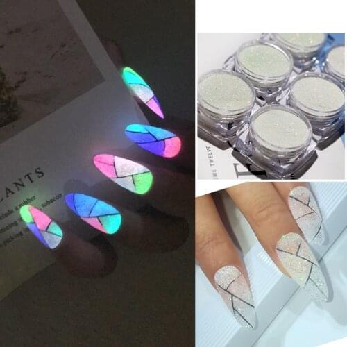 TCT-462 Luminous Crystal Sand Glow Dark In Nail Glitter Art Decoration DIY Tumbler Crafts Accessories Festival Party Supplier