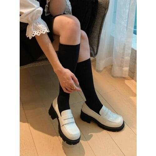 EshtonShero Cow Leather Shoes Spring Autumn Platform Shoes Womens Pumps High Heels Retro Round Toe Lolita Shoes Woman