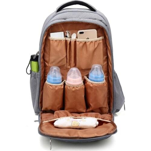 Large Capacity Mummy Backpack Solid Waterproof Baby Nappy Nursing Stroller Bag Mom Newborn Care Multifunctional Handbag MBG0250