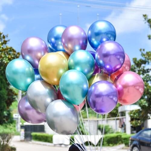 Chrome Balloons Metallic Balloons 30pcs golden latex balloon green birthday party supplies wedding decorations mariage