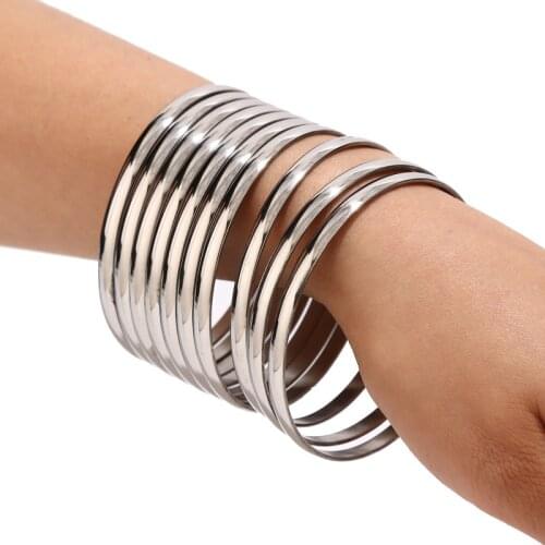 10pcs/lot Polished Stainless Steel Metal Round Blank Bangle Bracelets For DIY Jewelry Charm Bracelets & Bangles Party Gifts 67mm
