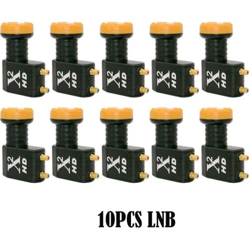 10pcs X-Square Universal LNB For Satellie TV Receiver Twin LNB High Power Quality Ku Band LNBF Noise Figure 0.1dB Twin LNB