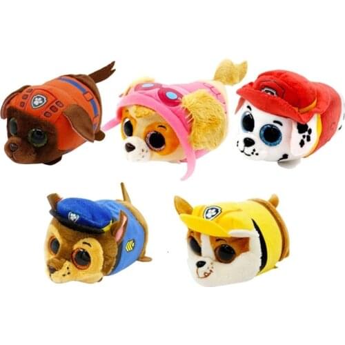 10CM Ty Beanie Boos Paw Patrol Cat Dog Marshall Rocky Zuma Soft Plush Toys Big Eyes Dog Ragdoll Child Christmas Birthday Gift
