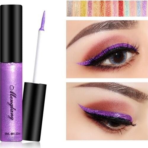 13 Colors 6ml Glitter Liquid Eyeliner Lasting Fashion Waterproof High-Gloss Brightening Liquid Eye Shadow Pen Make-Up Cosmetics