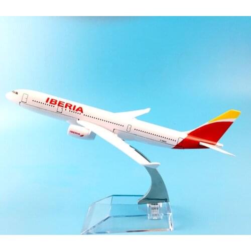 16CM Spain Iberia Airlines A330 metal airplane Birthday gift plane models Model W Stand Toys For Children Free Shipping