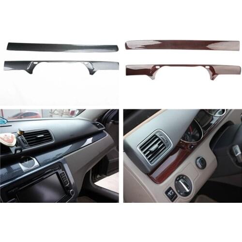 2pcs/lot Car stickers ABS carbon fiber grain Passenger side dashboard decoration cover for 2012-2015 VW Volkswagen Passat B7 CC