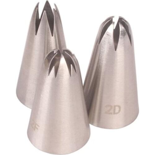 2F 2D 1M Cream Nozzle Stainless steel Cream Decoration Mouth Small Baking Tools Cream Icing Nozzles Pastry Decorate