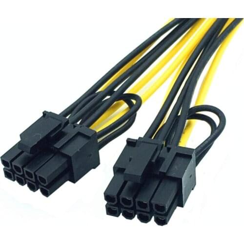 5pcs/Lot PCI-E PCIE 8p Female to 2 Port Dual 8pin 6+2p Male GPU Graphics Video Card Miner Power Extension Cable Cord 18AWG Wire