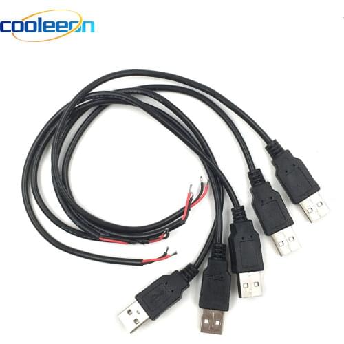 5pcs USB Plug Connector Adapter with 32cm Wire for LED Strip Lights LED String DIY 5V DC Connector USB 2.0 Socket Wiring