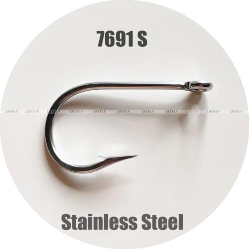 7691 S / 10pcs Stainless Steel Hook, Saltwater, Southern & Tuna Big Game
