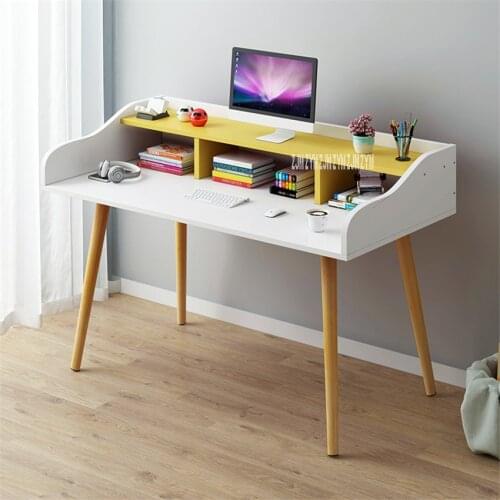 B2658 120cm Economic And Creative Wood Simple Office Desk Double Layer Student Writing Laptop Desk Bedroom Modern Computer Desk