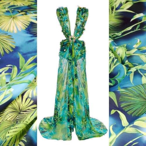 Thin velvet chiffon polyester fabric cloth meter material printed dress sewing diy handmade shirt scarf fabric alibaba express