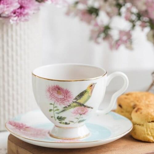British Afternoon Tea Coffee Cup Set Bone China European Luxury Ceramic Coffee Saucers Set Wedding Gifts