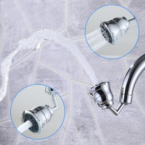 Home Kitchen Faucet Bubbler Aerator Tap Nozzle 720-Degree Double Modes 2-Flow Splash-Proof Water Saving Filter