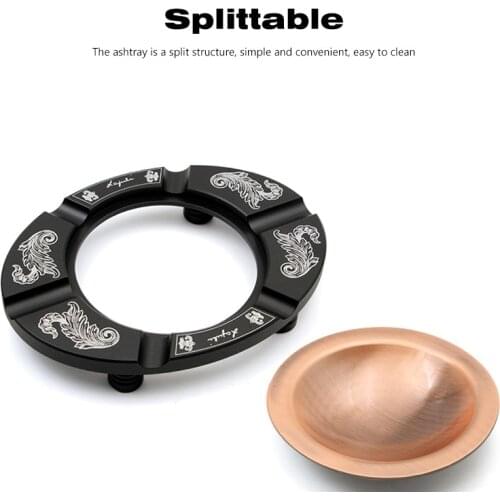 Home Metal Cigar Ashtray Aluminum Alloy 6 Holder Cigar Holder Portable Removable Ashtray Rose Gold Smoke Cigarette Accesoires