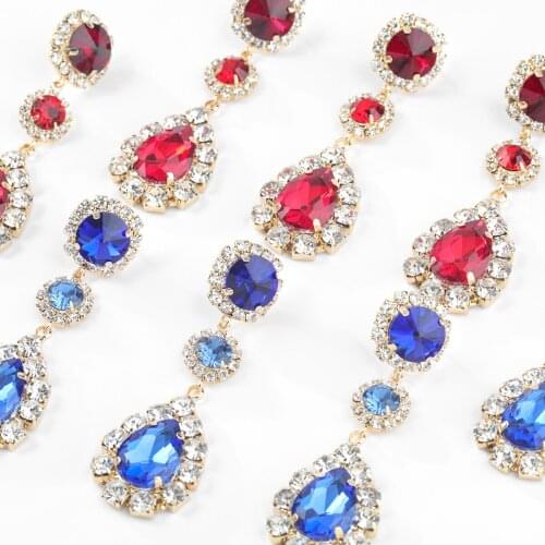 JIJIAWENHUA New Trend Womens Rhinestone Pendant Earrings Sparkling Jewelry Party Fashion Accessories
