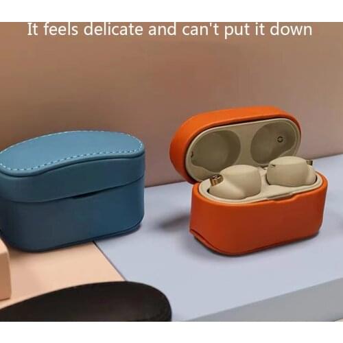 Classical Durable Case Cover for-S-ony WF-1000XM4 Earbuds Charging Case Protective Leather Anti-Lost & Shockproof
