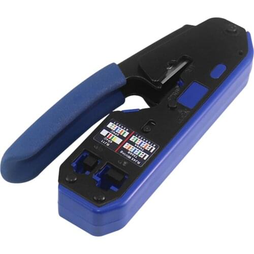 Network Wire Pliers Wire Crimper Wire Cutter Wire Stripper Pass-Thru Modular All-In-One Tool For Video Telecom Datacom