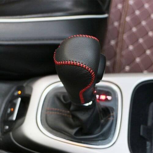 Car Leather Interior Shift Knob Gear cover For Jeep Compass 2017 2018 Renegade 2015- 2018