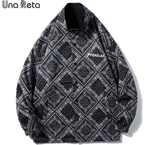 Una Reta Double-sided Coat Men New Spring Autumn Long sleeve Harajuku Jacket Coat Men Hip hop print Oversized Loose Jacktes Men