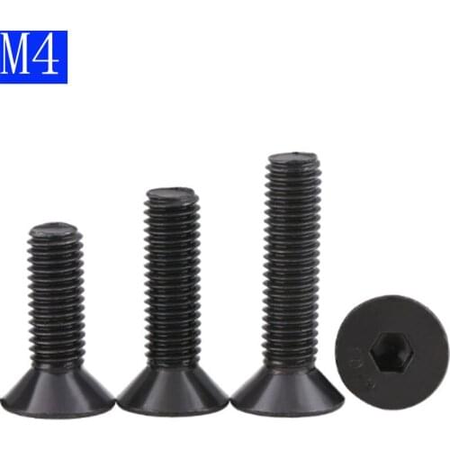 M4 - 0.7 4mm DIN7991 Black 10.9 Class Alloy Steel Hex Socket Countersunk Head Screw Flat Hex Socket bolts DIN 7991