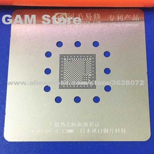 MSM8960 CPU BGA Stencil Bottom Layer IC Reballing Chip Pins Tin Plant Net 0.12mm Thinckness Direct Heating Template Anti Drum-up