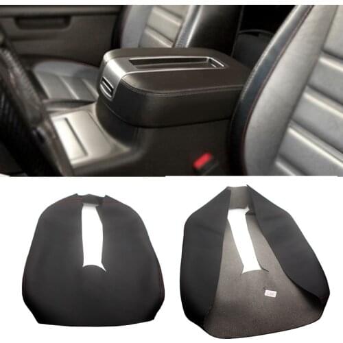 Soft Leather Armrest Cover For GMC Sierra SLT SLE 1500 2500 3500 2007- 14 Car Center Control Armrest Box Skin Cover Sticker Trim