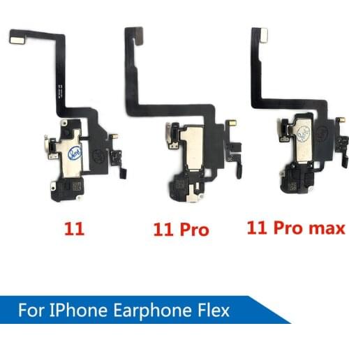 Ear Earpiece For Iphone X XR XS 11 Pro Max Proximity Sensor Sound Earphone Speaker Flex Cable Assembly Listening Parts