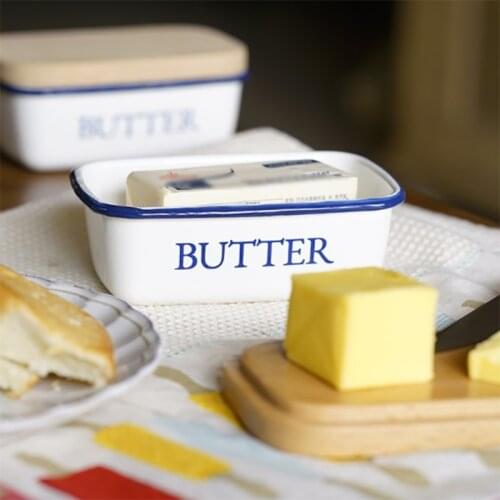 Nordic Butter Box Ceramic Container Butter Plate With Knife Lid Kitchen Cheese Food Container Tray Dish Storage Container Box