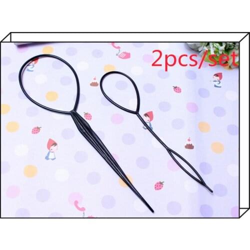 NEW 1set Black Tail Clip Hair Braid Maker Plastic Ponytail Creator Styling Tool Loop Styling Tools
