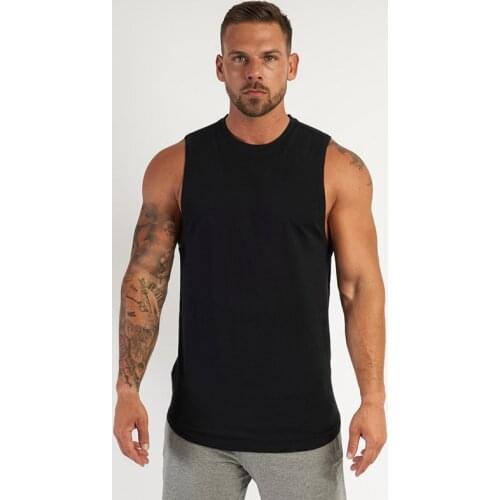 New Plain Workout Tank Top Men Bodybuilding Singlet Gym Stringer Sleeveless Shirt Cotton Fitness Clothing Sportswear Muscle Vest