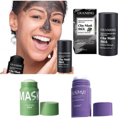 Bamboo Charcoal Cleansing Mask Purifying Clay Stick Mask Oil Control Face Skin Care Anti-Acne Remove Blackhead Mud Mask TSLM1