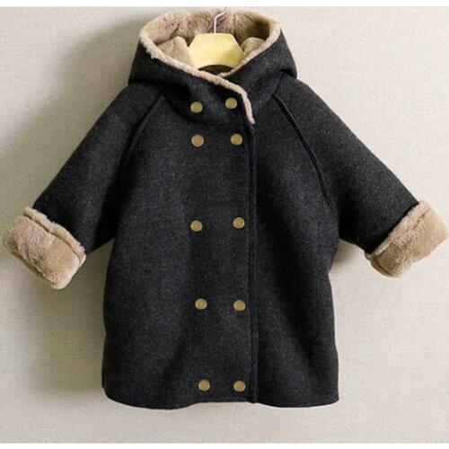 Autumn WInter Kids Jacket For Girl Boy Hooded Long Sleeve Wool Children Girl Wnter Coats Toddler Baby Fall Clothes 2021 Apparel