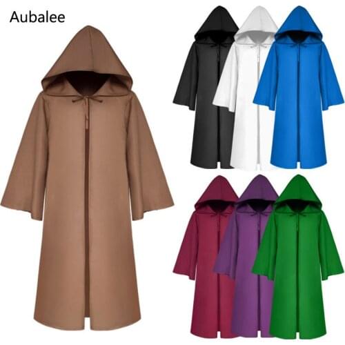 Kids Adult Halloween Death Cloak Wizard Cosplay Costume Child Medieval Renaissance Priest Friar Monk Hooded Robes Cloak Cape