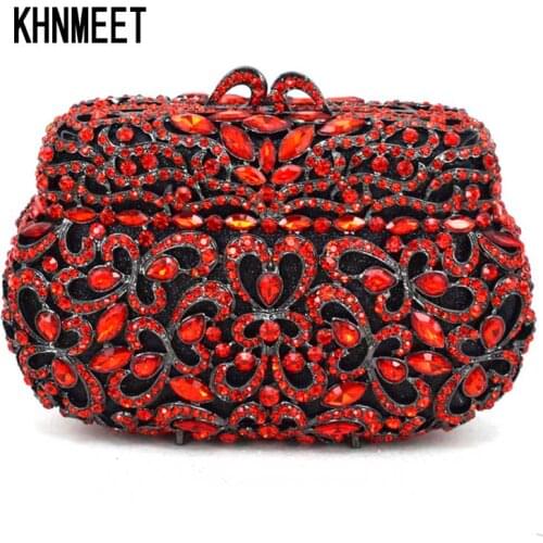 Luxury Crystal Evening Box Clutch Bag With Chain Blue Women Evening Bag Diamond Wedding Bridal Party Purse Pochette purse SC533