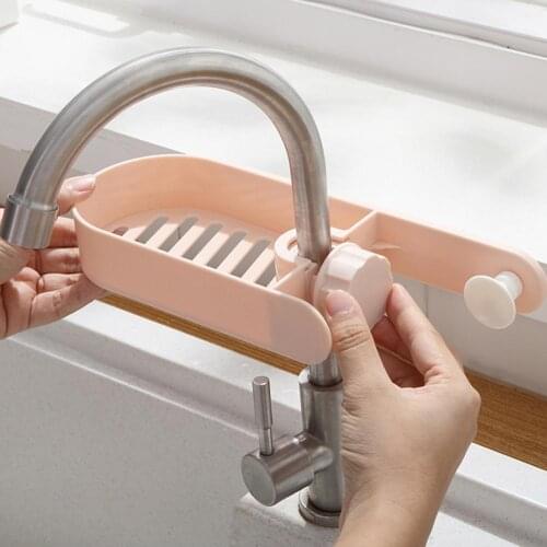 Faucet Quick Dry Drain Rack Punch Free Kitchen Bathroom Sink Utensil Towel Sponge Storage Hook Hanger