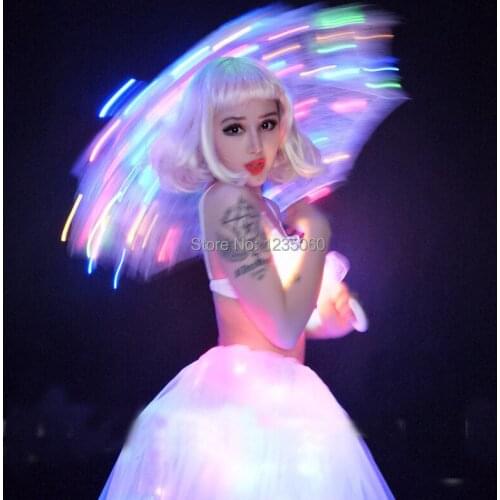 LED colorful umbrella Ballet Tutus LED Adult Ballet Dance Clothes Skirt Women Ballerina Dress for Party Decoration Stage Show