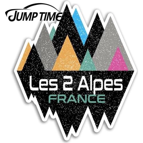 Jump Time Les 2 Alpes France Vinyl Stickers Ski Sticker Laptop Luggage Car Funny Decal Trunk Window Car Covers