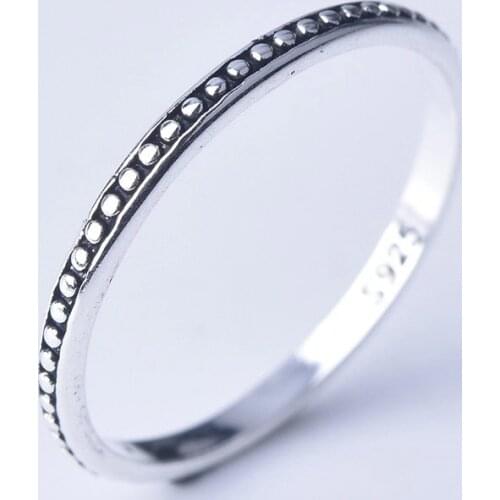 Vintage Minimalist Round Dot Rings Size 5-10 Dainty Geometric Silvery Jewelry For Women Wedding Party Fashion Punk Accessories