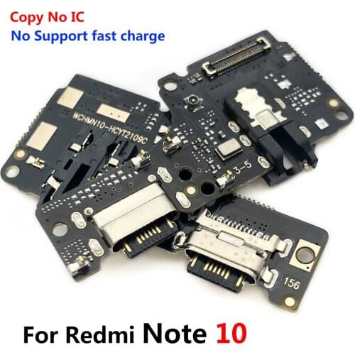 USB Charger Charging Connector Plug Port Dock With Mic Microphone Flex Cable Mobile Phone Parts For Xiaomi Redmi Note 10