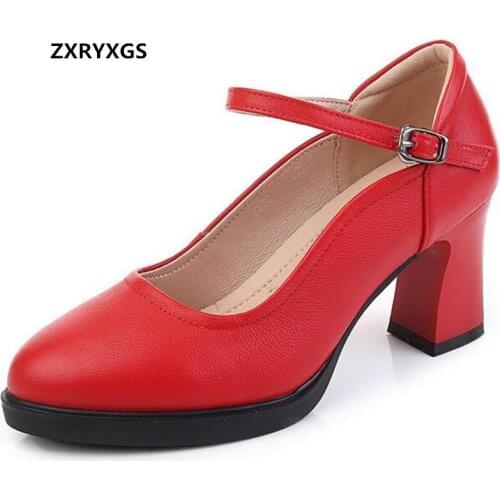 2021 New Genuine Leather Cheongsam Catwalk Shoes Womens Pumps Shoes Large Size Womens Leather Shoes Black White Red high heels