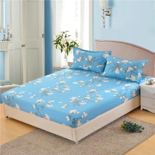 100%Polyester Fitted Sheet Mattress Cover Four Corners With Elastic Band Bed Sheets Pillowcases