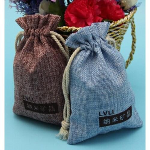 100pcs/lot CBRL jute bags, jute pouch, linen pouch for accessories/mobile phone,Various colors,size customized,wholesale